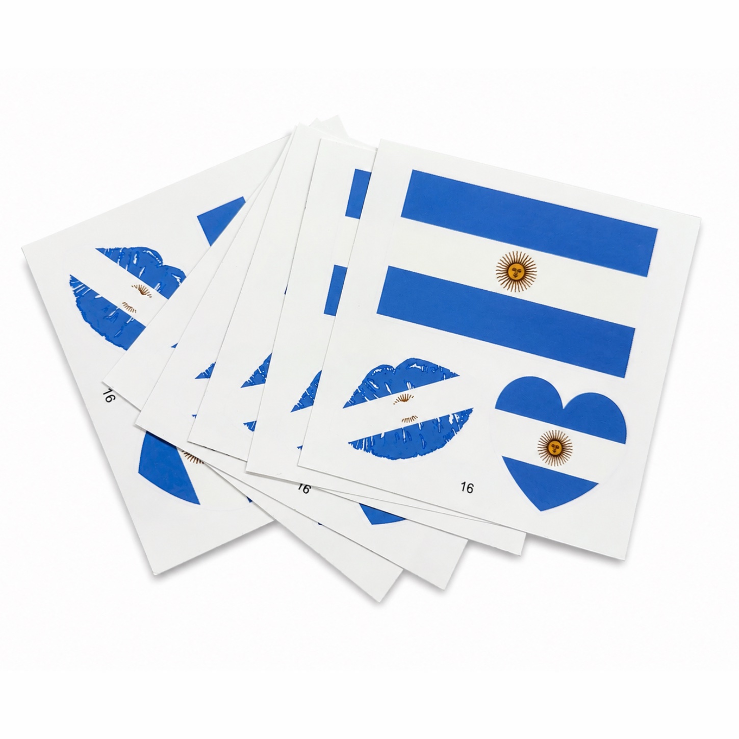 Pack De Stickers De Argentina Al Agua Para Rostro