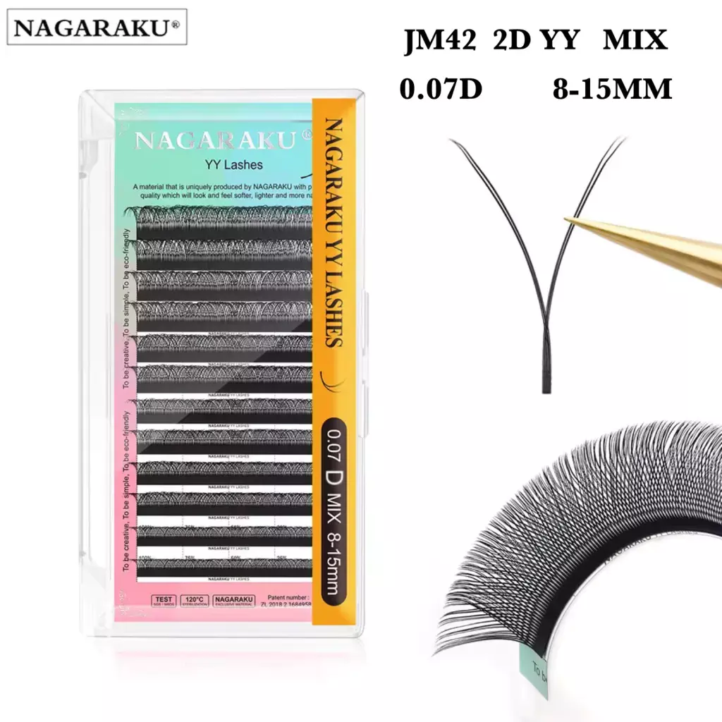 EXTENSIONES DE PESTAÑA TECNOLOGICAS 2D YY NAGARAKU 0.07D MIX 8-15MM