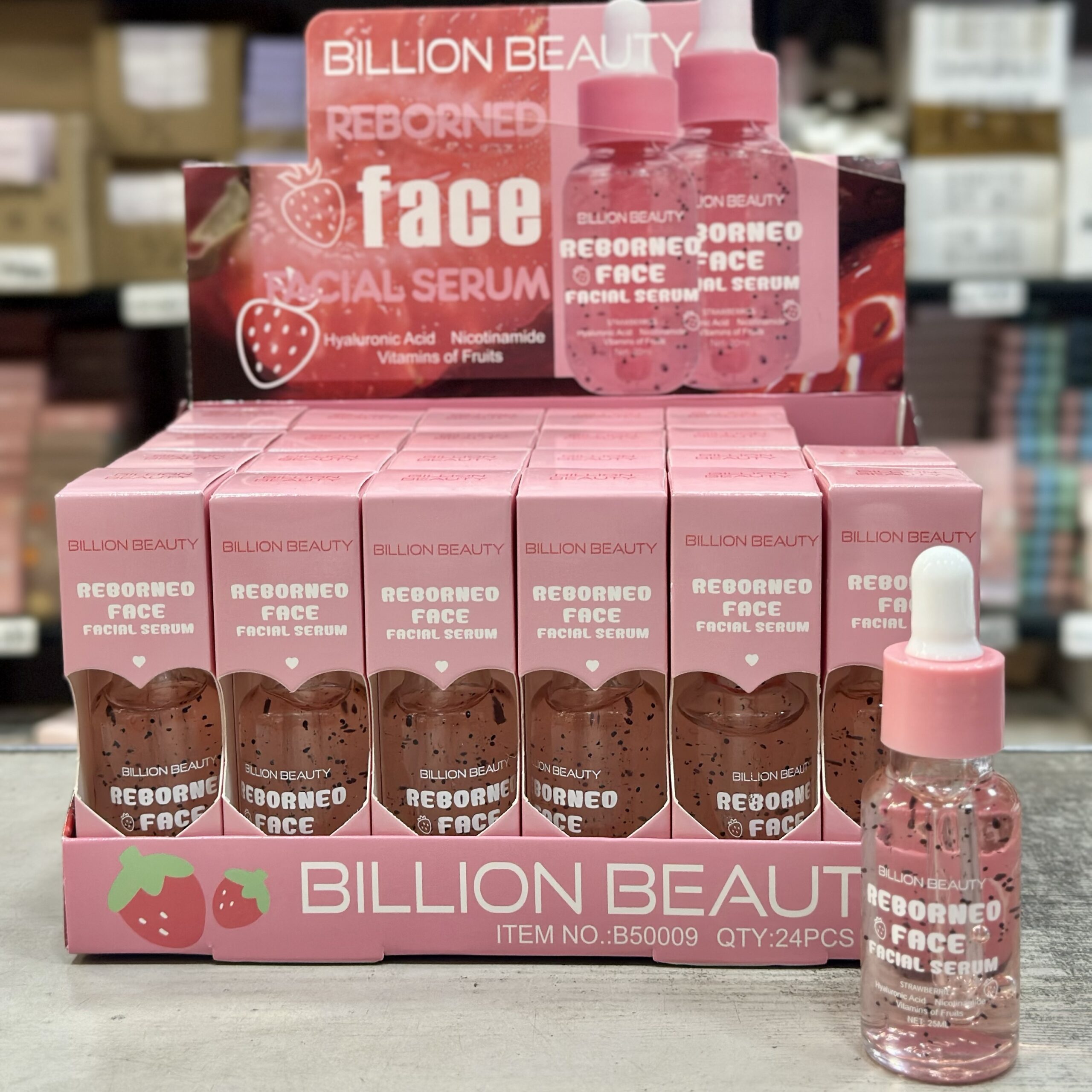 Serum Facial Strawberries Con Acido Hialuronico y Niacinamida- Billion Beauty