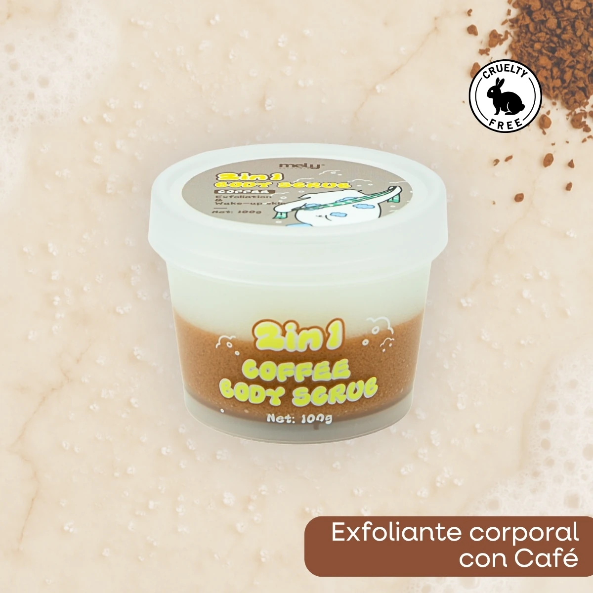 EXFOLIANTE CORPORAL 2-EN-1 DE CAFÉ MELY