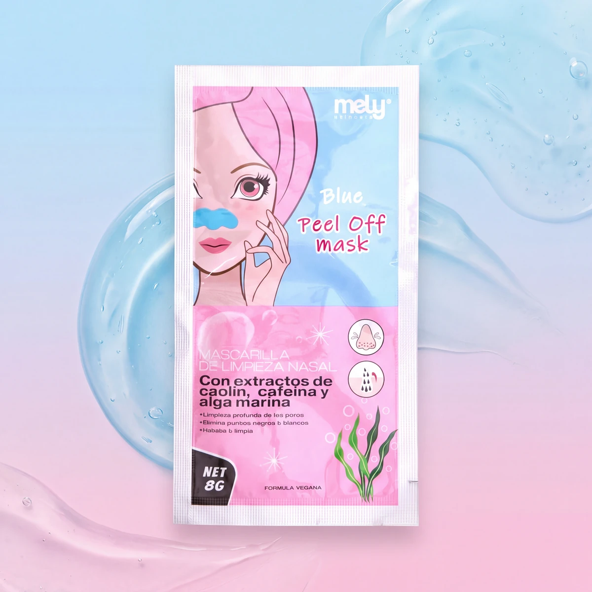BLUE PEEL OFF NOSE PORE MASK 8G MELY