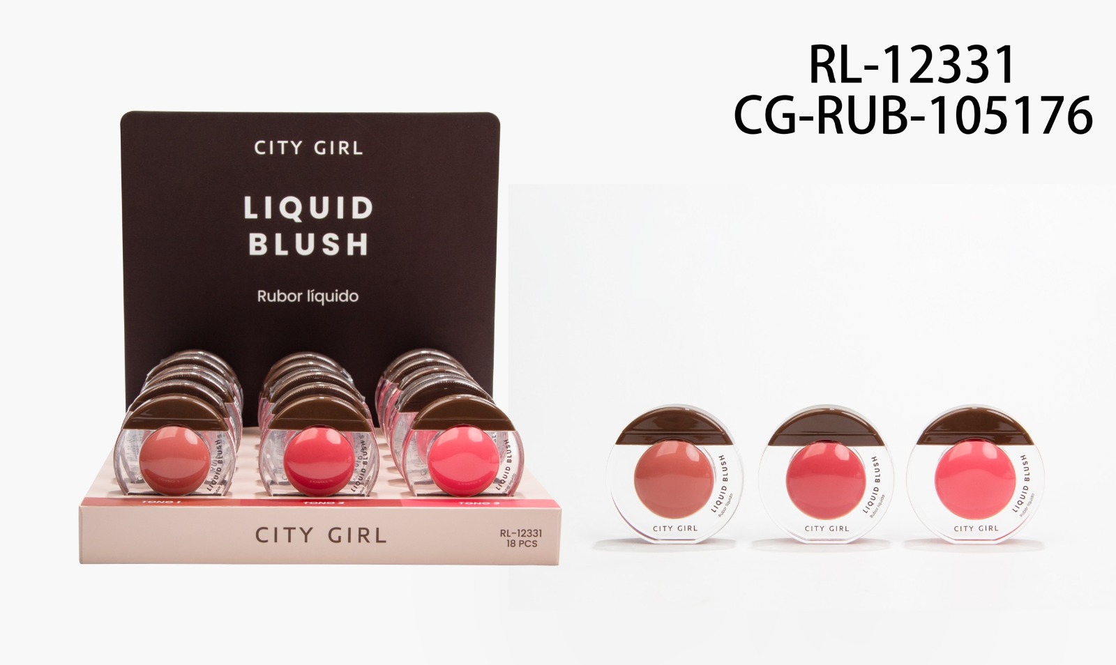 RUBOR LIQUIDO, 3 TONOS UN SERIE 3 U