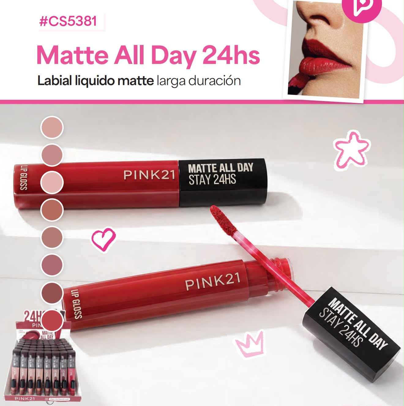 LIP GLOSS SURTIDO PINK 21