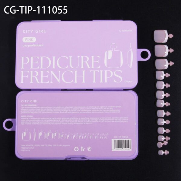 PEDICURA FRENCH TIPS PINK CITY GIRL – 120PCS