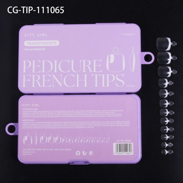 PEDICURA FRENCH TIPS TRANSPARENTE CITY GIRL – 120PCS