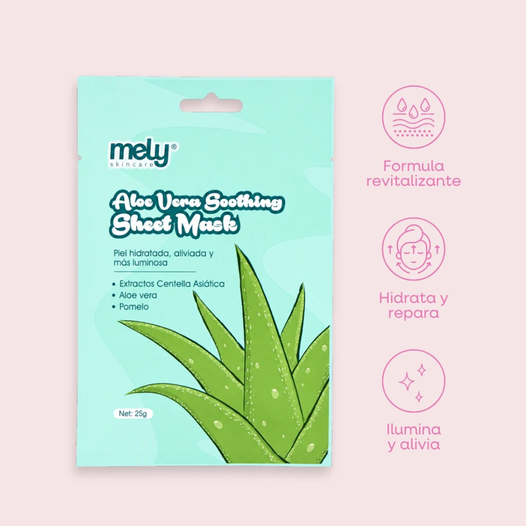 Mascarilla Facial Aloe Vera Con Extracto De Centella Asiatica- Mely