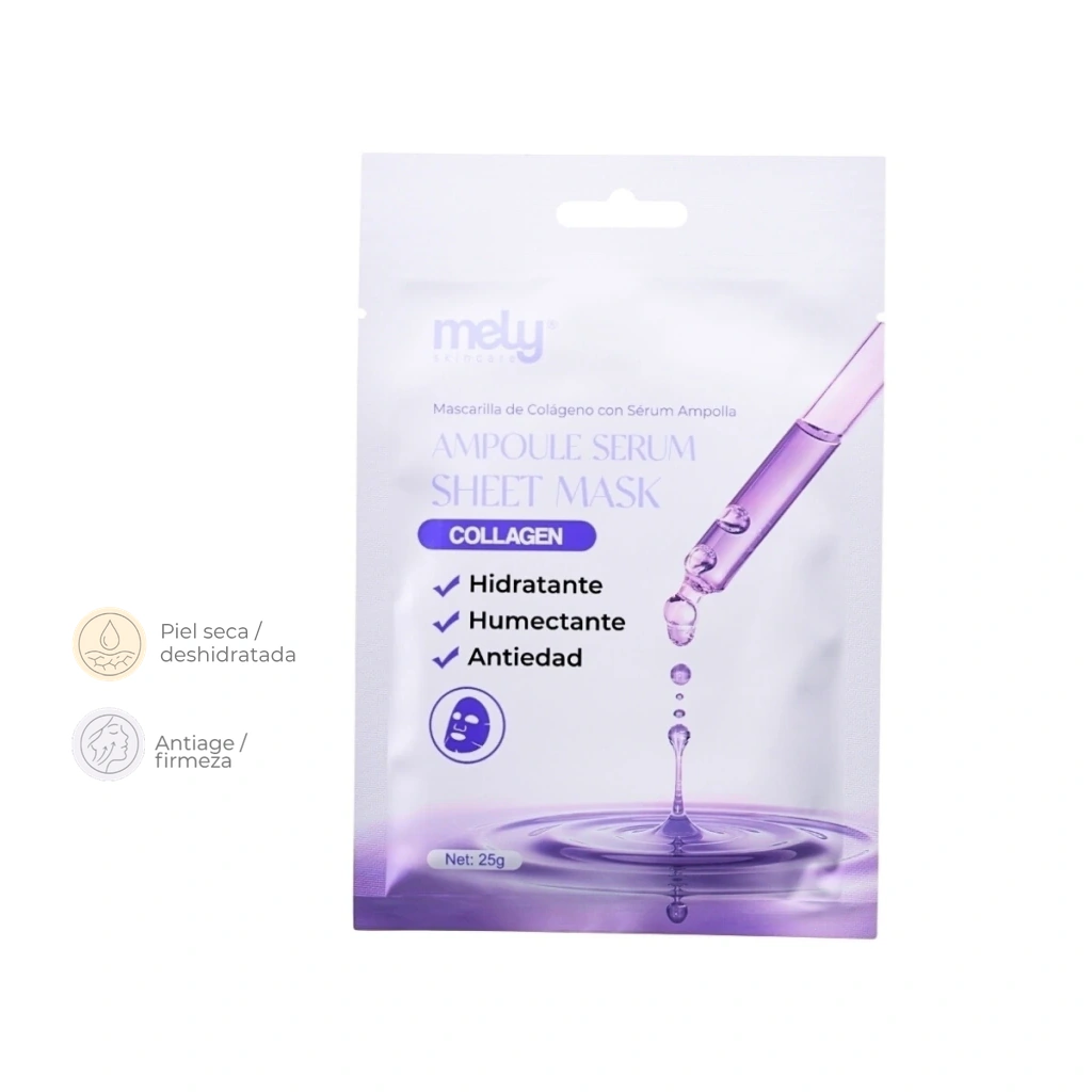 Mascarilla Facial Colageno Con Serum Ampolla- Mely