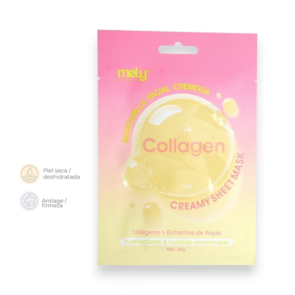 Mascarilla Facial Cremosa Colageno+ Extractos De Algas- Mely