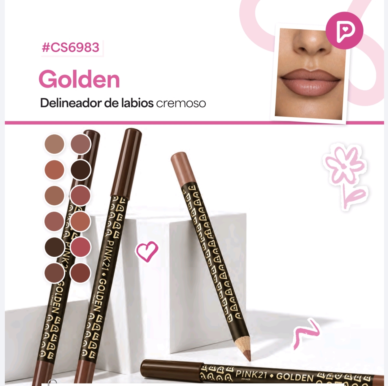 DELINEADOR DE LABIO SURTIDO PINK 21