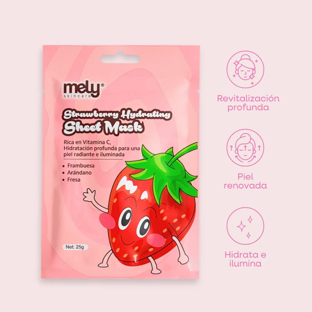 Mascarilla Facial Frutilla Con Vitamina C- Mely