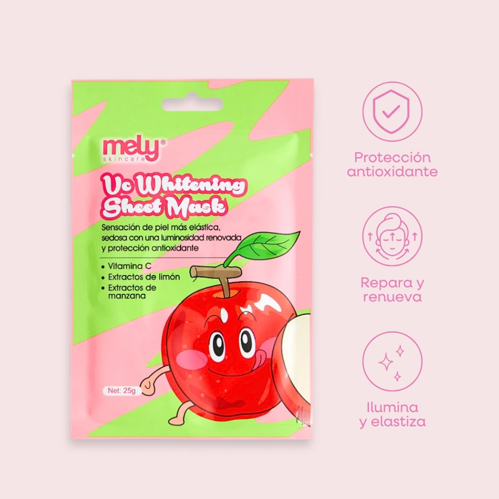 Mascarilla Facial Manzana Con Vitamina C y Extracto De Limon- Mely