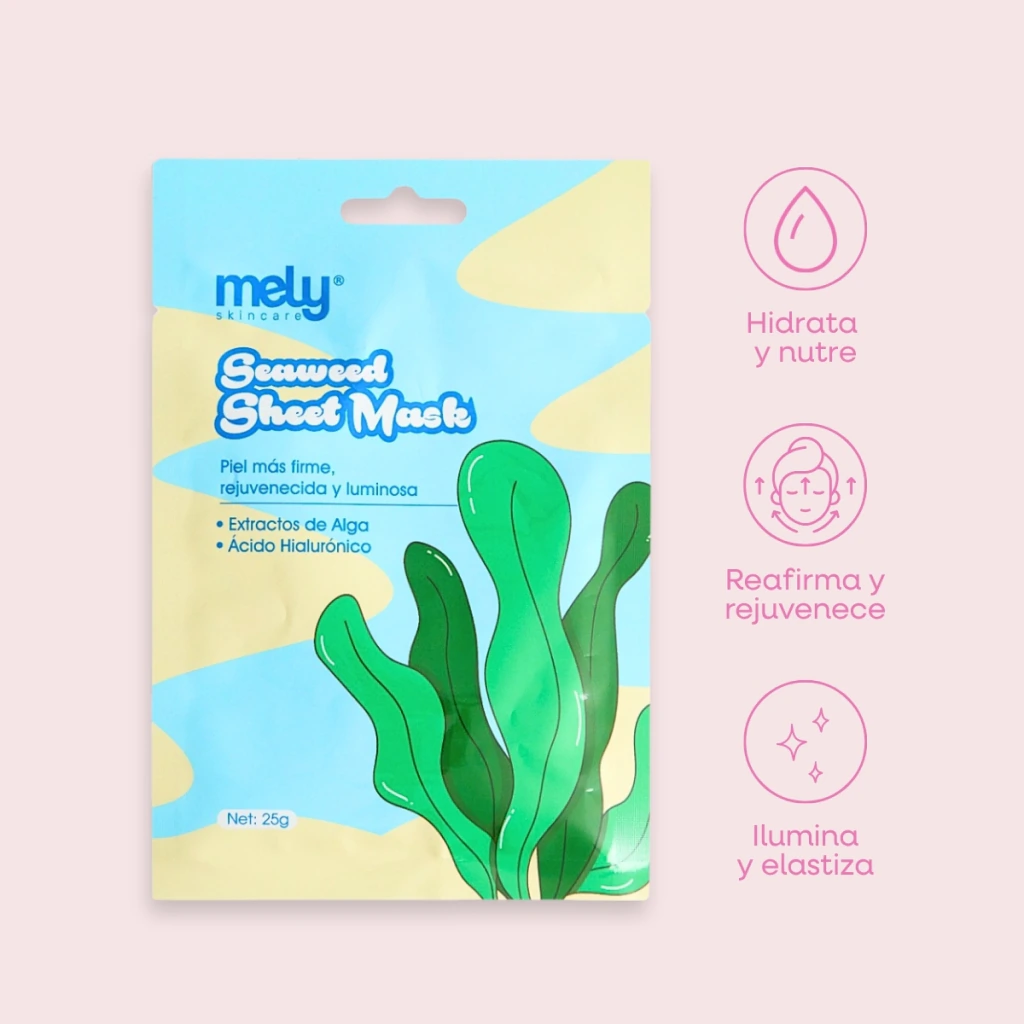Mascarilla Facial Con Extracto De Algas Y Anti Age- Mely