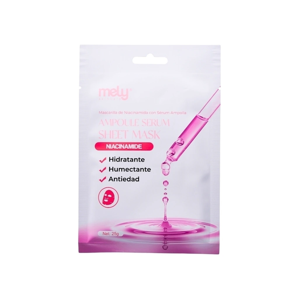 Mascarilla Facial De Niacinamida Con Serum Ampolla- Mely