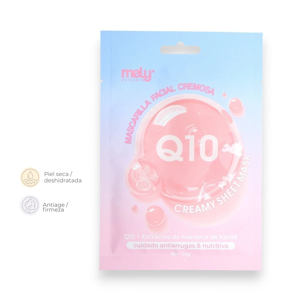 Mascarilla Facial Cremosa Q10 Con Mnateca De Karite- Mely
