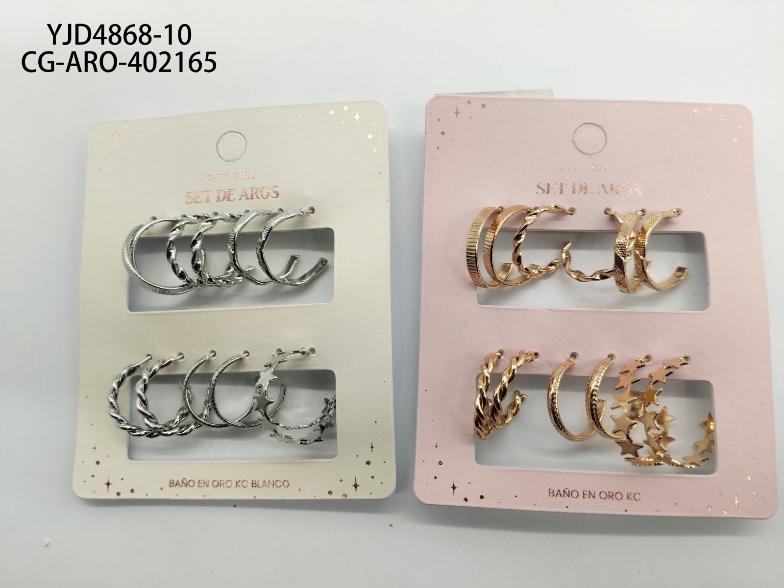 Set De Aros Banado En Oro KC- City Girl