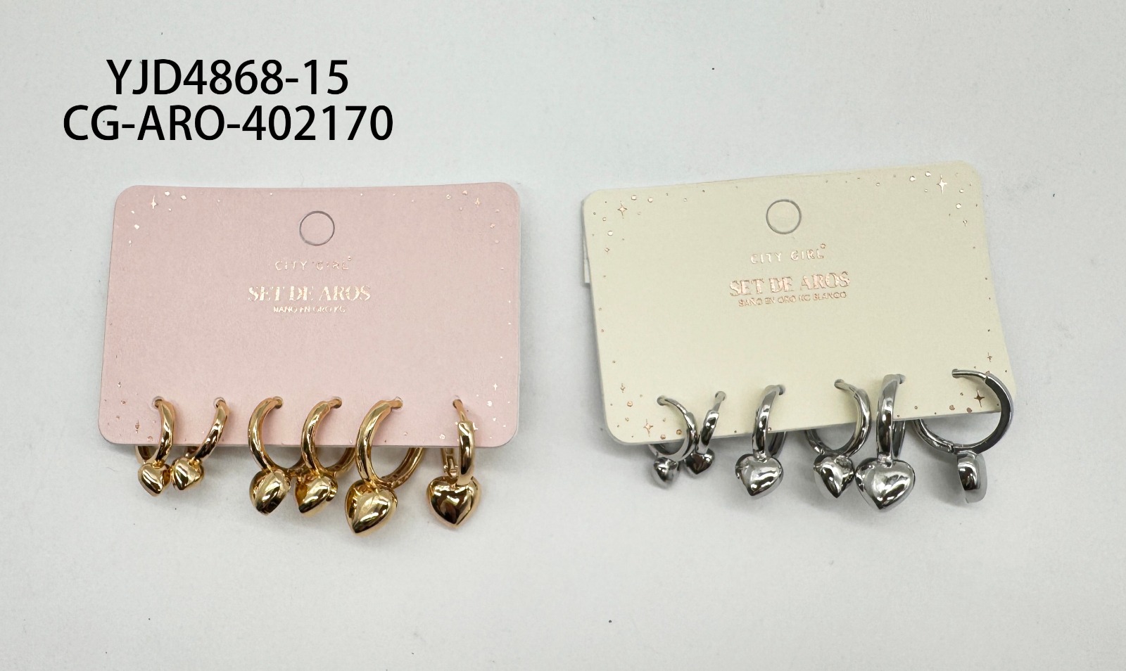 Set De Aros Cobre Banado En Oro KC- City Girl