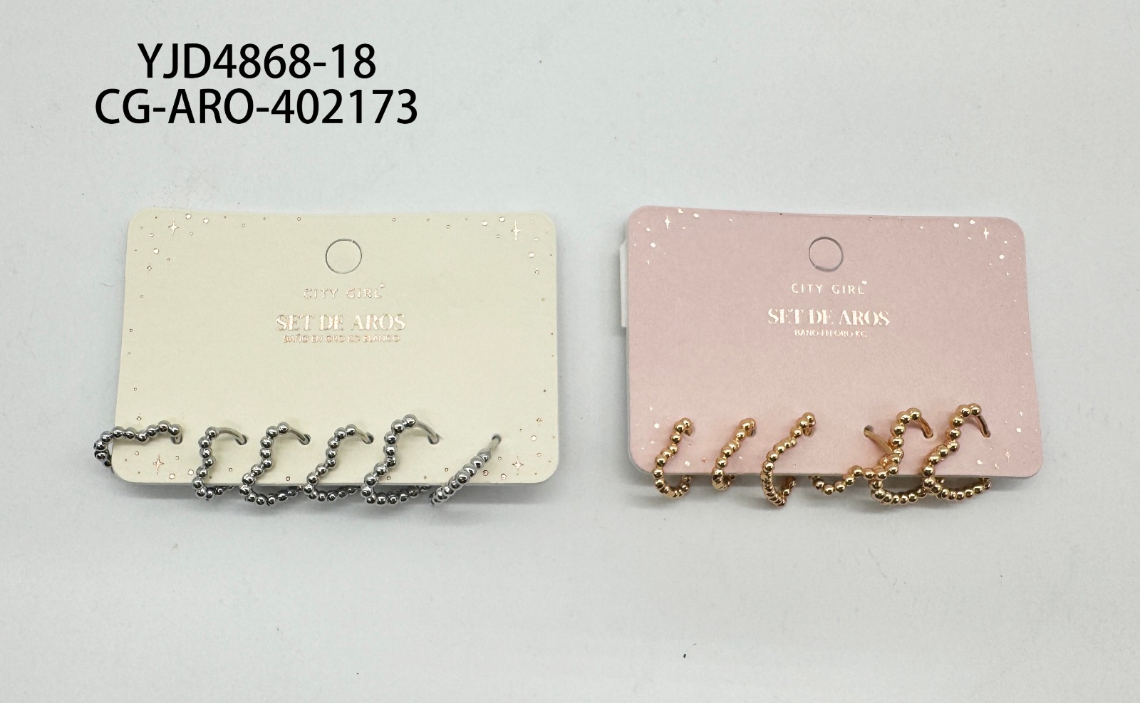 Set De Aros Cobre Banado En Oro KC- City Girl