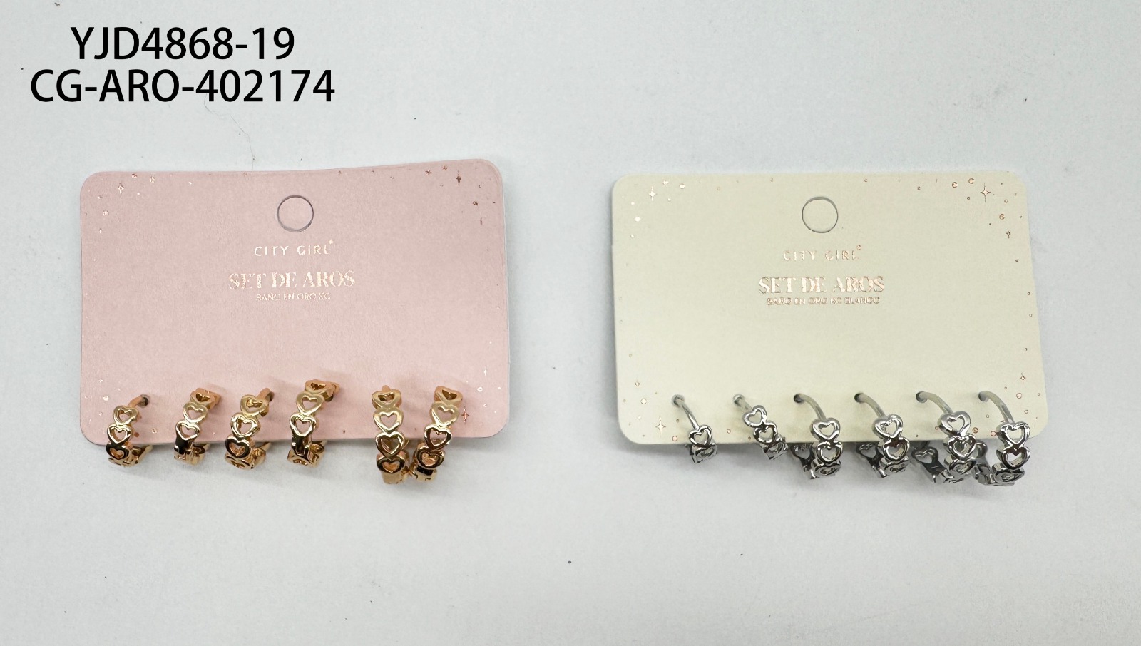 Set De Aros Cobre Banado En Oro KC- City Girl