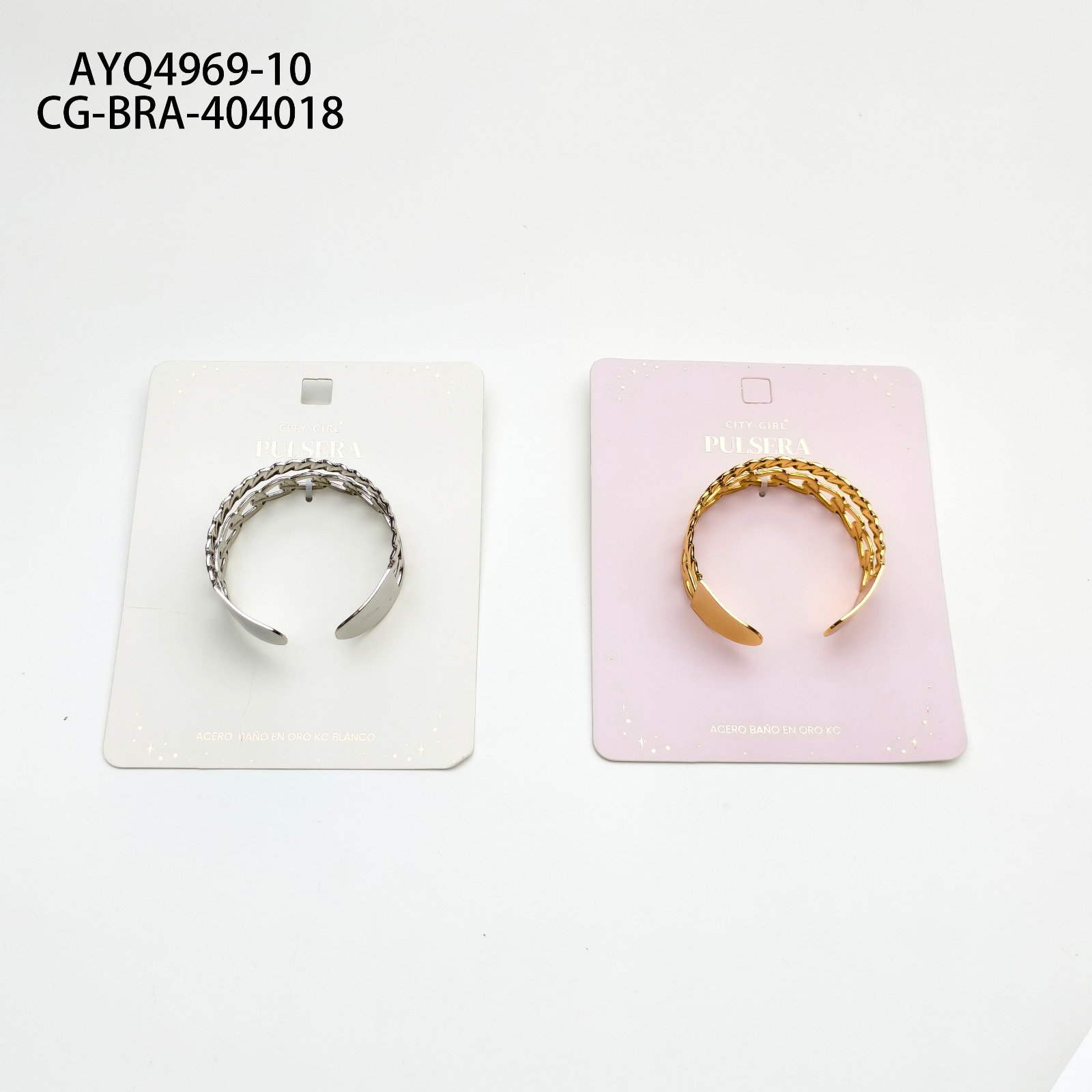 Pulsera De Acero Banado En Oro KC- City Girl