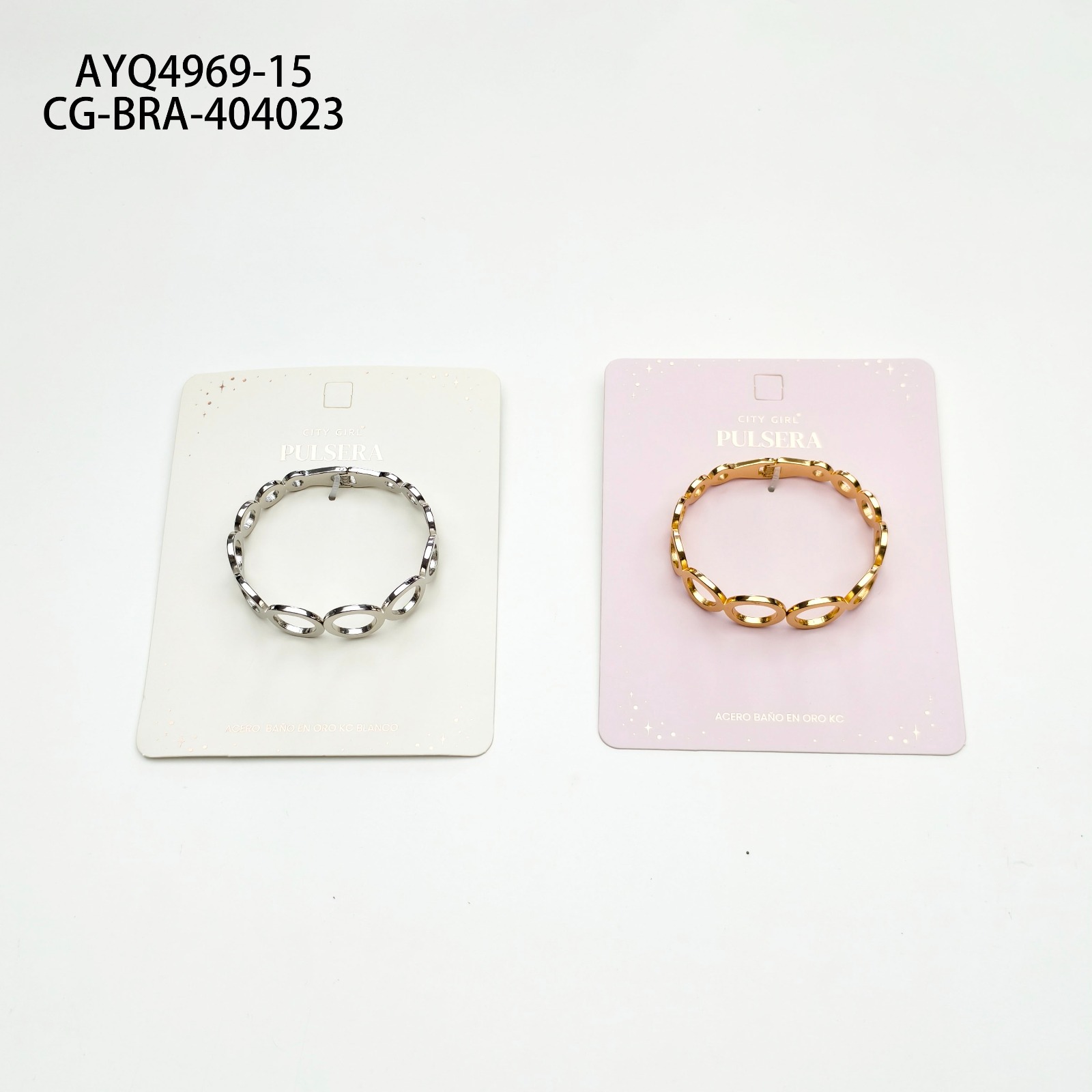 Pulsera De Acero Banado En Oro KC- City Girl